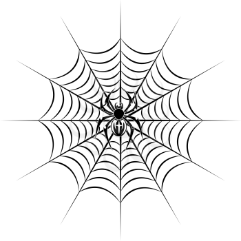 spider on web in tribal style for tattoo. Vector illustration