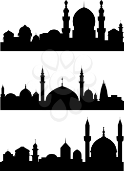 Islamic city silhouettes for architecture design. Vector illustration