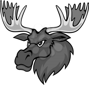 Cartoon moose with hornesfor mascot. Vector illustration