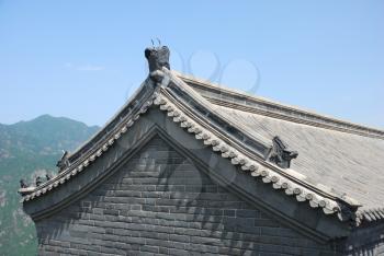 Roof of chinese templenear the Great Wall