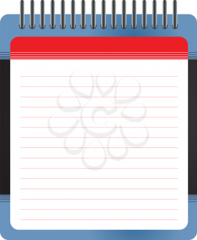 Illustration of isolated blank white notepad