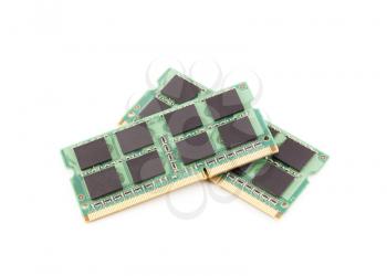 Laptop RAM memory modules isolated on white