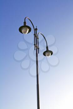 Street lamp isolated on blue sky