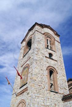 Tower of Saint Panteleimon (Plaosnik) church in Ohrid, Macedonia 