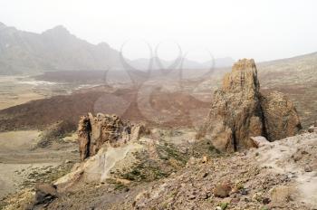 Rock formations at Teide National Park in Tenerife, Canary Islands, Spain  