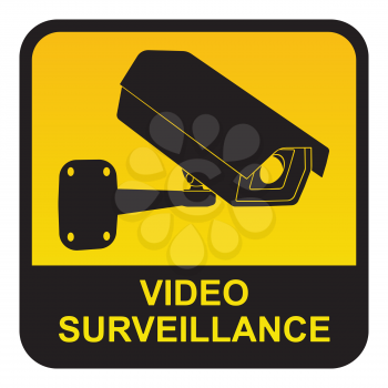 Warning sticker for video surveillance