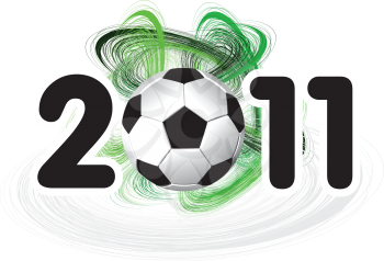 Royalty Free Clipart Image of a 2011 Soccer Design