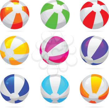 Royalty Free Clipart Image of Assorted Beach Balls