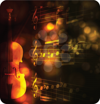 Royalty Free Clipart Image of an Abstract Music Background With a Violin
