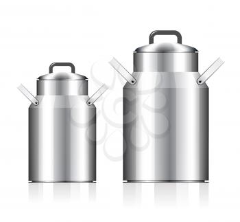 Royalty Free Clipart Image of Milk Cans