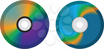 Royalty Free Clipart Image of Two Discs