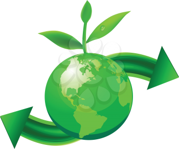 Royalty Free Clipart Image of a Green Globe With 