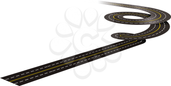 Royalty Free Clipart Image of a Spiral Road
