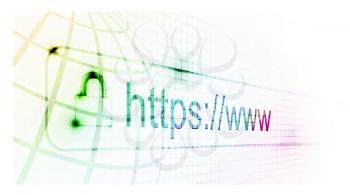 https protected web page on white background. Vector illustration