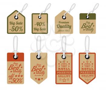 Vintage Style Sale Tags Design. Vector illustration