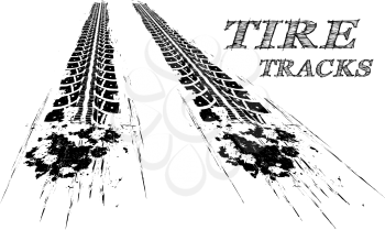 Tire tracks. Vector illustration on white background