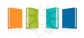 Set of colorful vector books on white