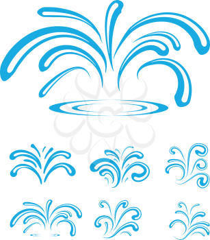 Splash of Sparkling Blue Water Drops. Vector illustration