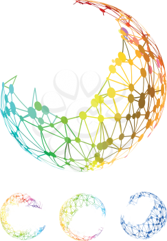 Abstract network connection. Vector technology background on white