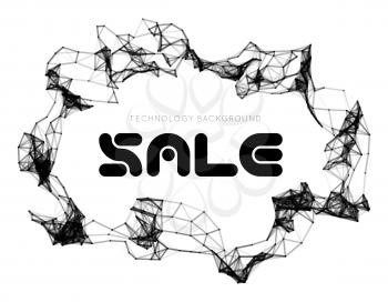 Sale triangle background. Vector illustration with dot and line connection