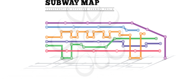 Metro map in the form of a train. Vector illustration