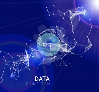 Abstract network data connection. Vector technology background 