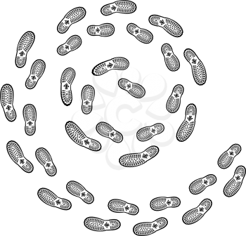 Shoe print vector illustration on white background