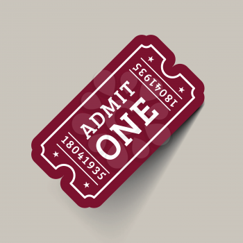 Vector Vintage Ticket Icon on beige background