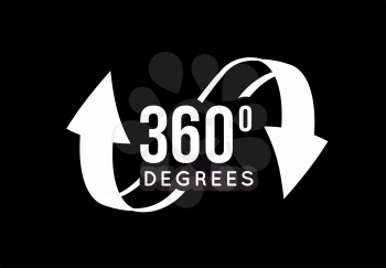 Angle 360 degrees view sign icon. The concept of a full rotation. Vector