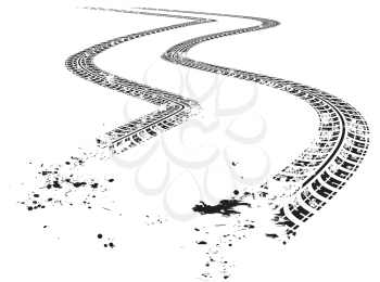 Tire tracks. Vector illustration on white background