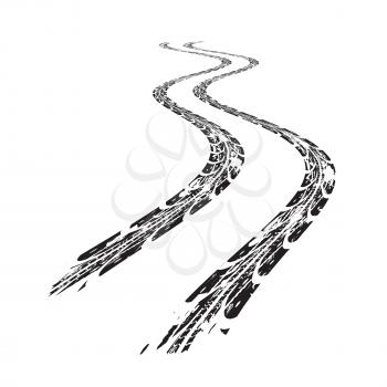 Tire tracks. Vector illustration on white background