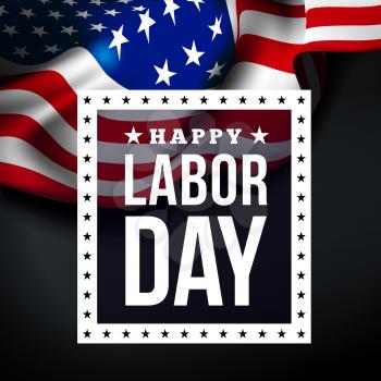 Happy labor day. Vector illustration with USA flag