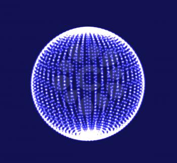 Abstract 3D sphere spiral shape in the form of luminous balls. Vector illustration