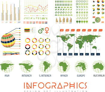 Infographics vector set illustration on white background