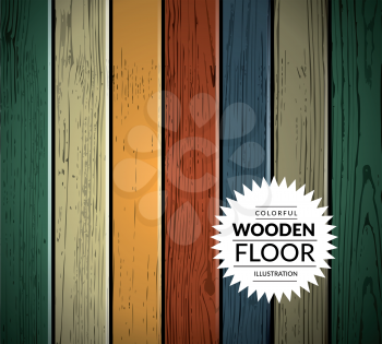 Colorful vintage wooden floor. Vector background illustration