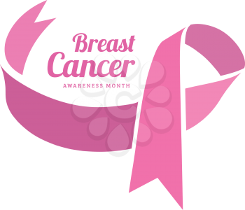 Breast cancer awareness symbol, isolated on white. Vector illustration
