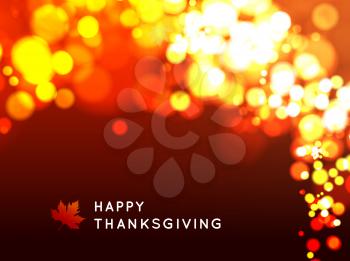 Happy thanksgiving vector background with autumn leaves