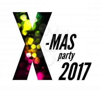 Christmas party with bokeh. Vector illustration on white