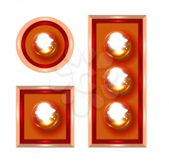 Marquee lights close-up vector illustration on white background