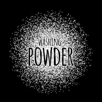 Washing powder vector illustration on black background