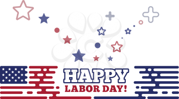 Happy labor day. Vector illustration with USA flag