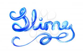 Colorful 3d lettering slime. Fun for children. Vector illustration on white background