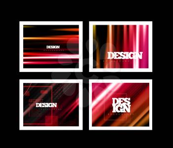 Color background lines in motion on a dark background. Trend Mesh Abstraction. Vector set illustraion can be used for prints, flyers, banners, booklet, invitations, special offer and more.