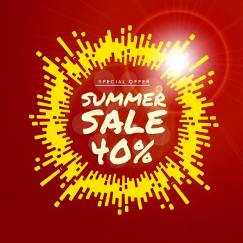 Summer sale vector background illustration with rounded lines background.