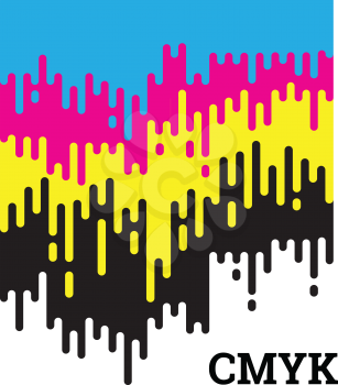 CMYK concept vector illustration with rounded irregular lines