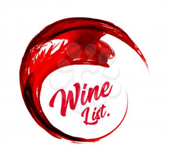 Abstract vector red wine background on white background. Vector illustration