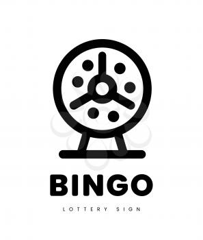 Lottery bingo with machine and lottery balls inside. vector illustration on white background