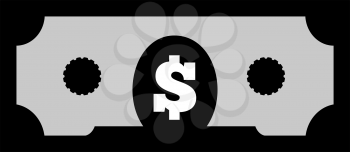 US dollar on white background. Simple flat vector illustration