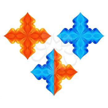 Royalty Free Clipart Image of Fire and Water Symbols
