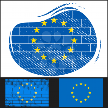 Scratched EU flag